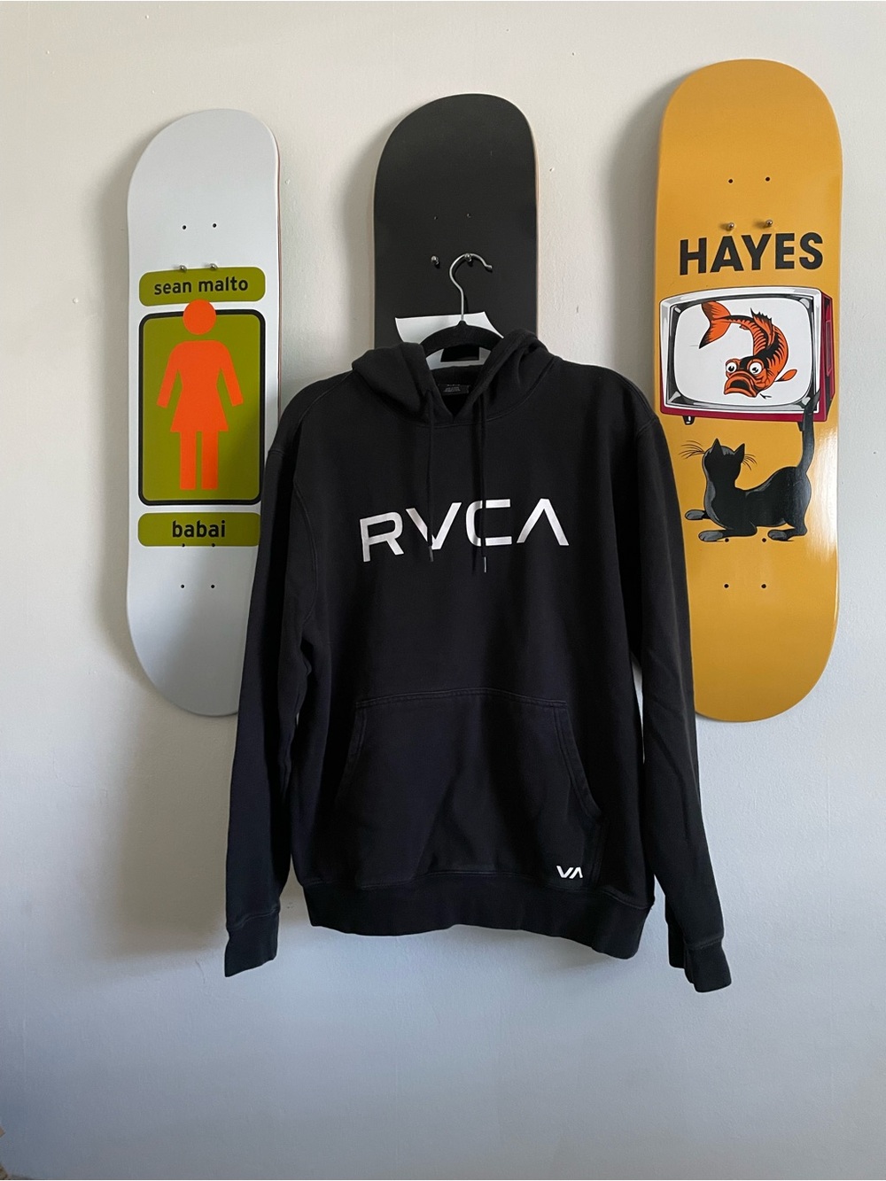 3/$15 RVCA Men's Black Hoodie